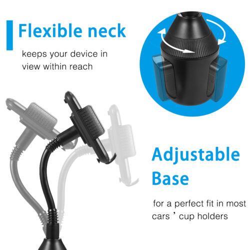 Universal Cup Holder Car Mount Phone stand 360° Adjustable Cradle for Cell Phone - Picture 4 of 12