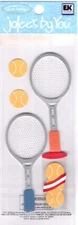 Vintage Jolee's by You 3-D non adhesive TENNIS Theme 5 pieces FREE SHIP! 56092