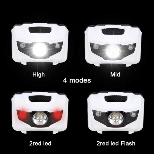 Super Bright XPE Head Torch Headlight+ 2 LED Red/Green 4-Modes Flashlight 3*AAA - Picture 31 of 40