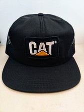 Vintage USA MADE Cat Caterpillar Patch Trucker Hat Snapback Dad Cap