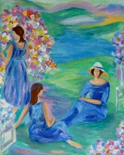 William D. Creighton Quiet Afternoon SERIGRAPH Post-Impressionism women art