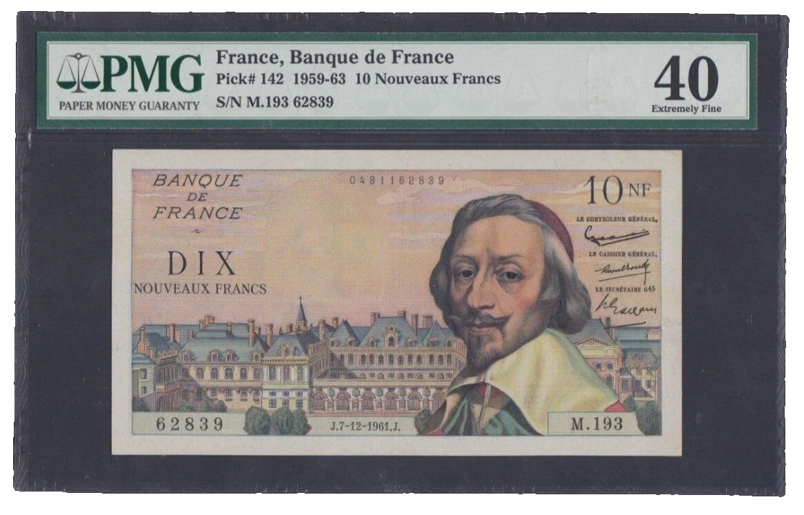 1961 billetes de Francia