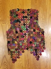 Handmade Multicolor Vest Womens Medium with Hook and Eye Closure