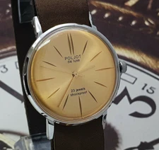Vintage Watch USSR Poljot De Luxe Dress ULTRA SLIM Mechanical Wristwatch 2209