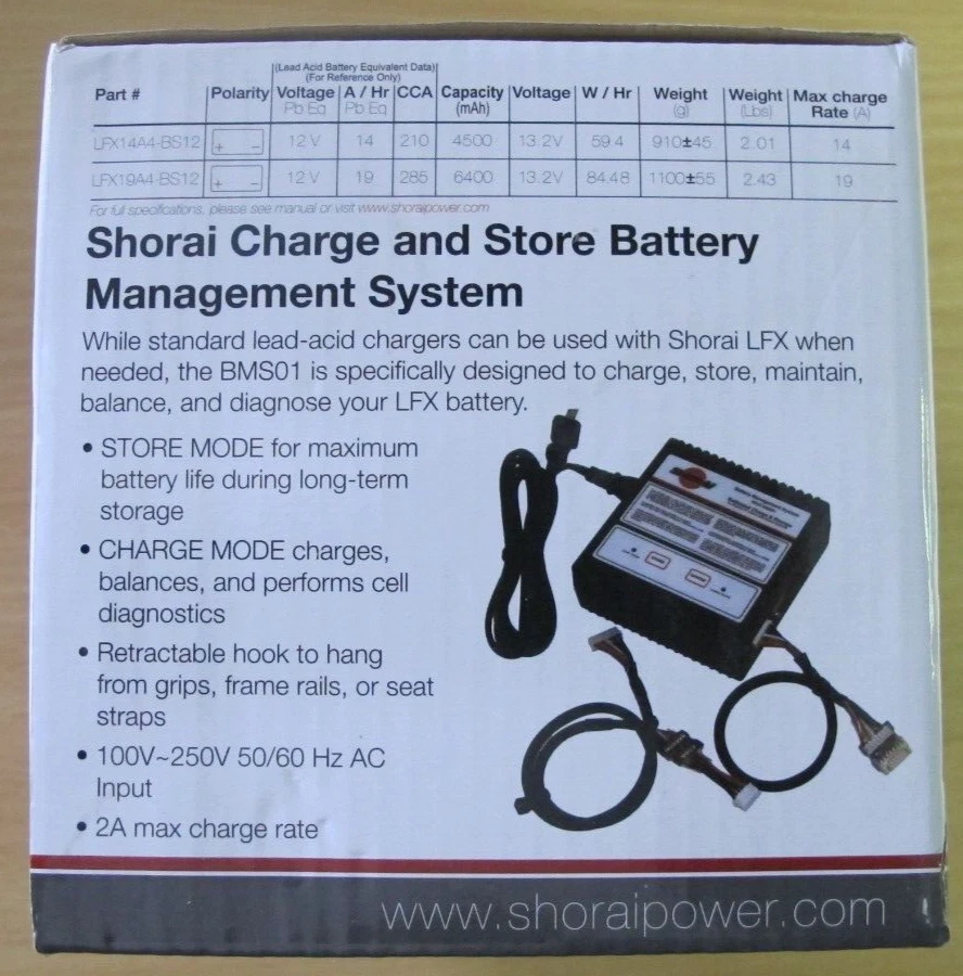 Shorai  LFX09A2-BS12  Lithium Iron Extreme-Rate Battery Foto 4 de 4