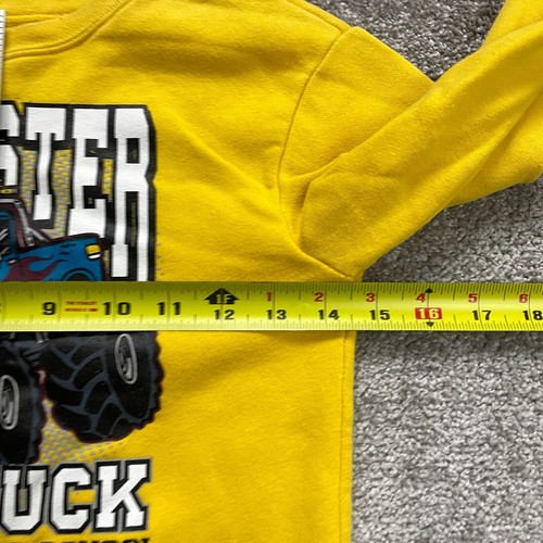 Garanimals Pullover Sweatshirt Kids Boys 5T Yellow Graphic Fleece Monster Truck - Picture 9 of 10