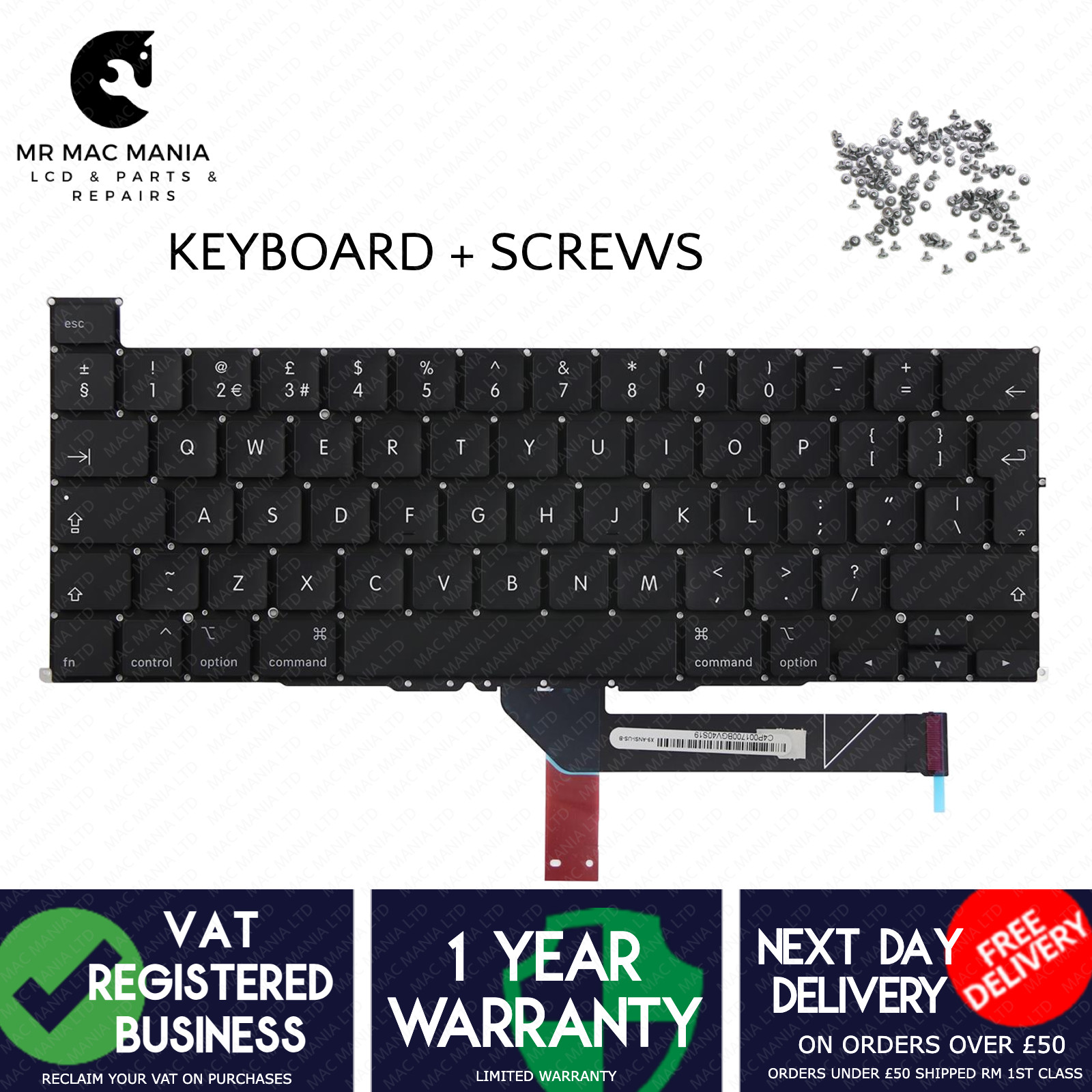 Tastiera MacBook Pro A2141 16" 2019 Layout UK