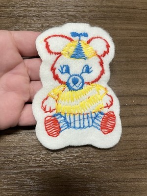 Vntg Colorful Teddy Bear Propeller Hat Patch Rainbow Toy Vest Blue Red Yellow