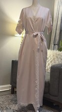 Vintage Miss Dior Pink Embroidered Lace Nightgown Robe Set Size Small