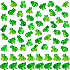 60 PCS Mini Resin Frogs Green Frogs Figurines Miniature Animals Garden Decor for