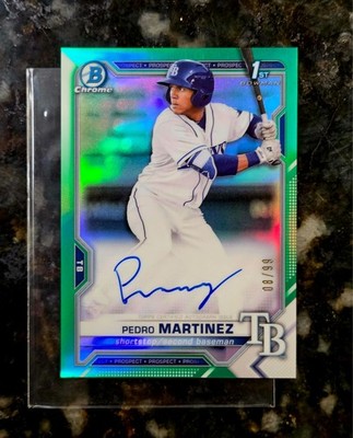 2021 Bowman Chrome 1st Pedro Martinez Green Auto SP /99