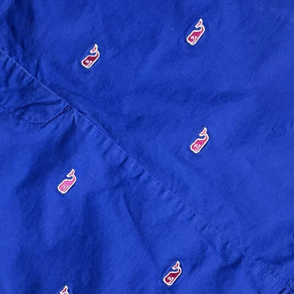 Vineyard Vines Size 8 Blue Twill Mini Pencil Skirt w/Embroidered Red Whales - Image 3 of 4