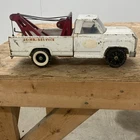 Tonka Vintage Pressed Steel Metal Tow Truck Wrecker Toy White/Red Ages 4-7