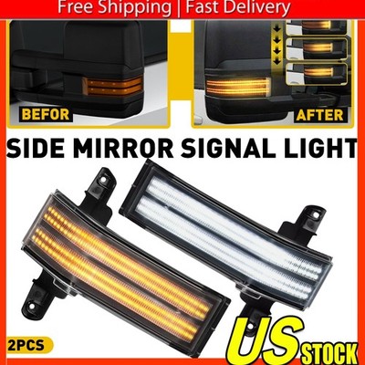 LED Switchback Tow Mirror Signal Light For 14-18 Chevy Silverado GMC Sierra US B