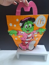 1990 McDonalds Halloween Happy Meal Vinyl Trick Or Treat Bags New- Frankenstein