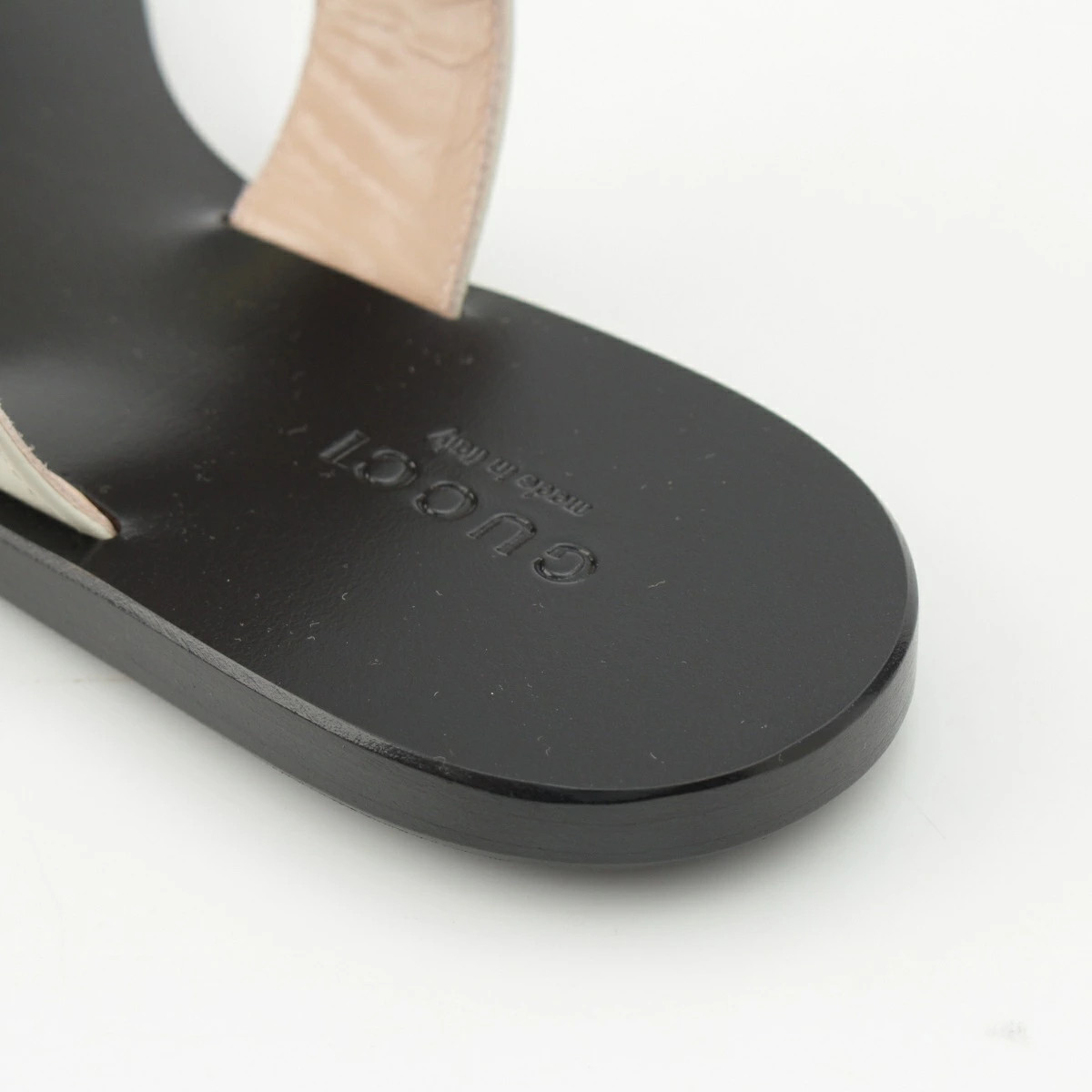 GUCCI Leather GG Marmont Sandals 221451 White Black 34 1/2 thumbnail 10