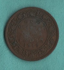 1919 C India-British 1/4 Anna - coin