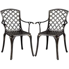 Patio dining chairs with armrests weather resistant cast aluminium bis