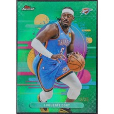 2025-26 Topps Finest Luguentz Dort Green Refractor /35 Uncommon OKC