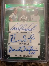 CARLA OVERBECK HOPE SOLO BRANDI CHASTAIN 2025 Leaf Metal Trios AUTO 3/3【B03】