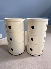 Kartell Componibili 3 Tier Side Table, Off White  x2 