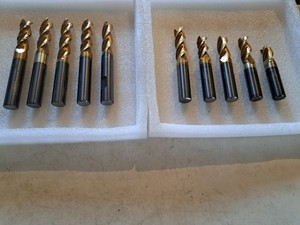 Carbide 1/2 Diameter 3 Flute Endmills 10 PCs CnC Sharpened & Coated 2.8LBs LotZ