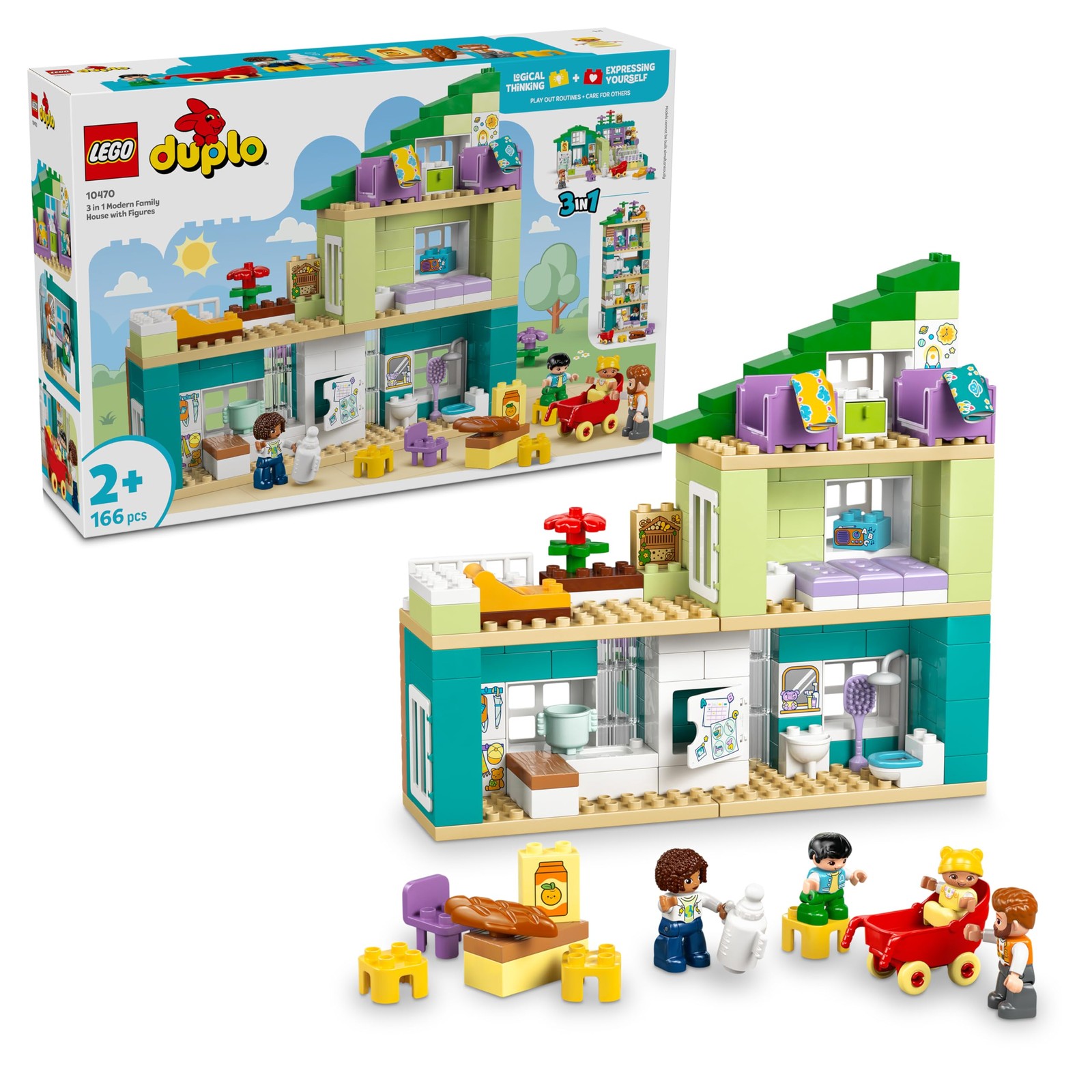LEGO DUPLO Casa Familiare Moderna 3 in 1 con Personaggi - Giocattolo Didattico p