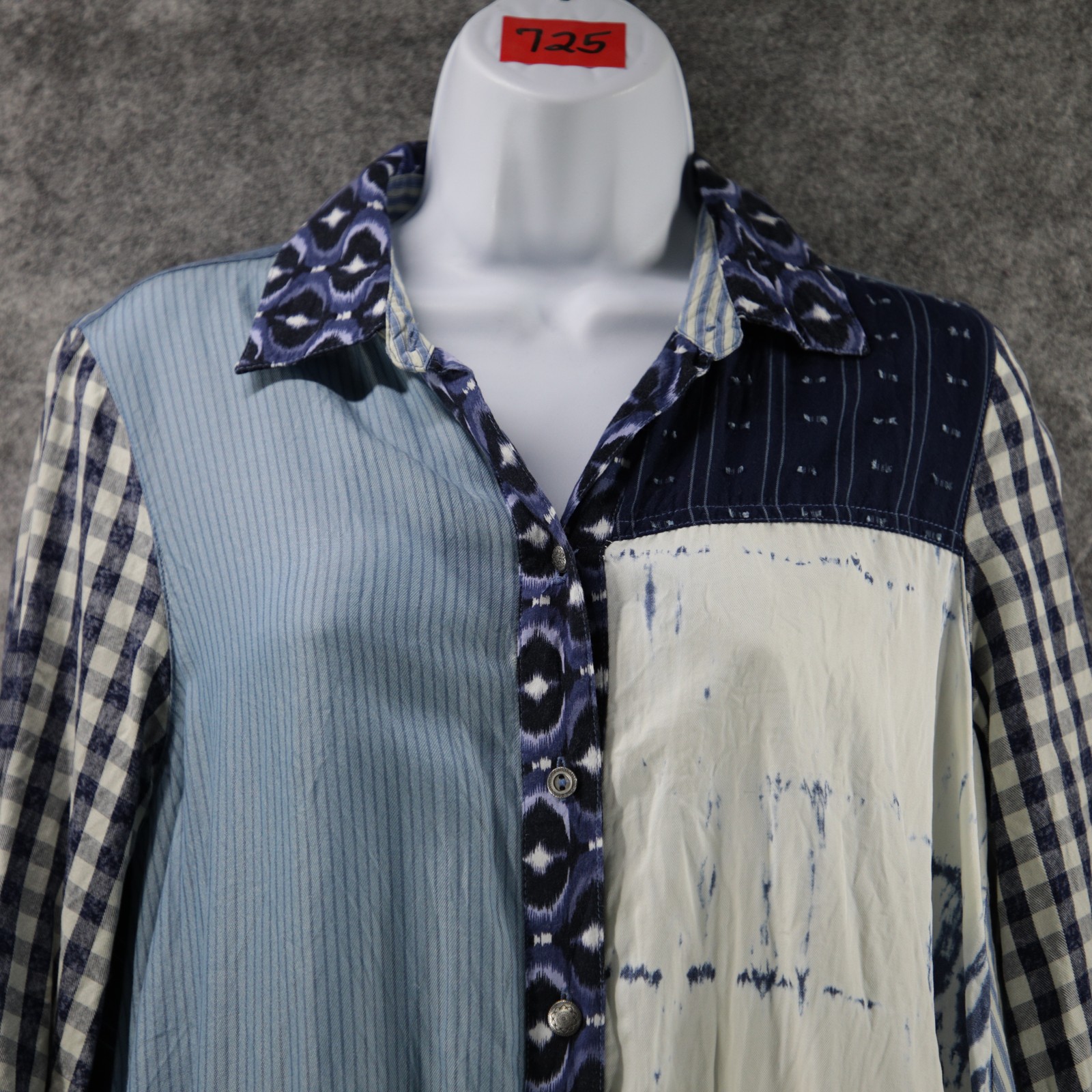 John Mark Shirt Womens Small Patchwork Long Sleev… - image 1