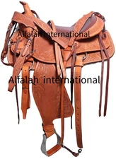 Hand Tooled Premium Leather Western Barrel Racing Saddle With Complete Tack Set