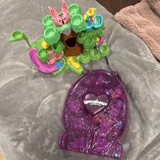 Hatchimals CollEGGtibles Purple Glitter Carry Storage Case rare Mini Figures Lot