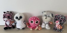 TY Beanie Boos Lot of 5 Ollie Whiskers Spells Zoey Tasha Plush W/ Tags