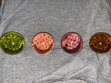 Set Of 4 Bullicante Controlled Bubbles Glass Spheres. 3 Inches Wide And 12 Oz.
