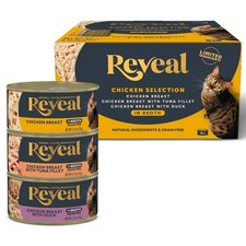 Reveal Natural Wet Cat Food, Chicken in Broth Variety Pack, 8 x 2.47oz Cans