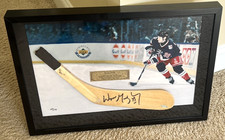 WAYNE GRETZKY SIGNED STICK BLADE SHADOWBOX DISPLAY & PHOTO UPPER DECK COA /199