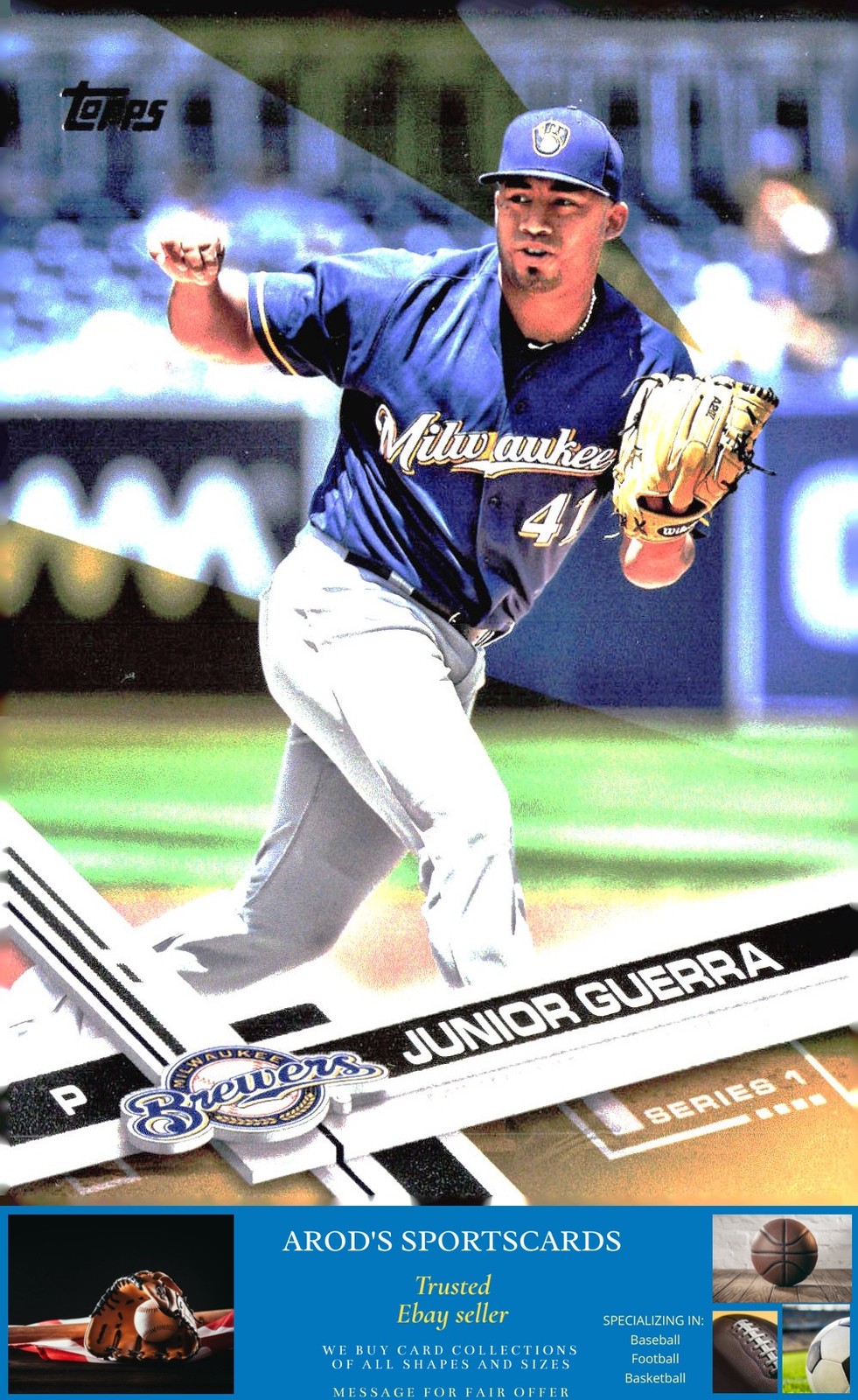 2017 Topps *Junior Guerra **Card #98** GOLD #'d /2017