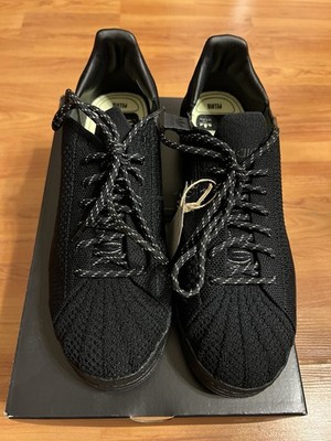 Adidas Pharrell Williams Black Superstar Primeknit Shoes, Men’s Size  GX2482