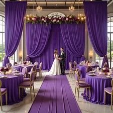 10ft 15ft Deep Purple Backdrop Curtain for Wedding Parties, 2 Panels Free 15 ...