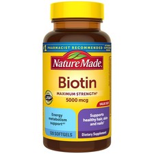Nature Made Maximum Strength Biotin 5000 mcg 120 Count Pack of 1 , 120