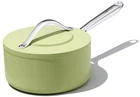 CookinCraze Premium Ceramic Sauce Pan with Lid for Healthy Everyday Cooking