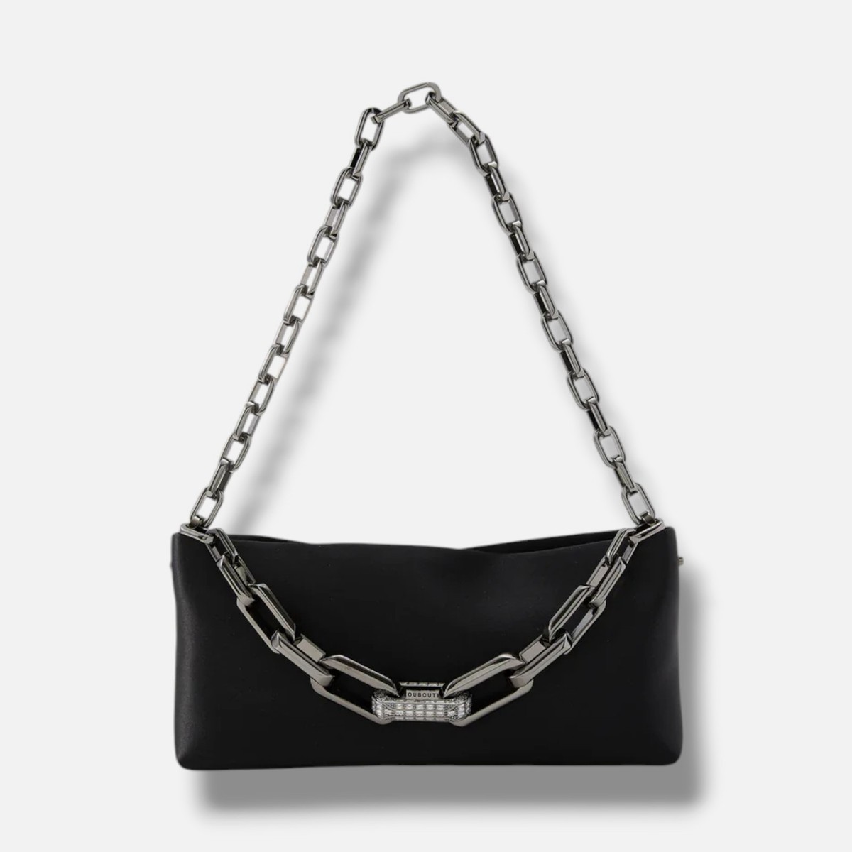 Christian Louboutin Women's Black Maykimay Chain Satin Pouch Bag