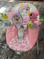 NEW Pink Baby Bouncer Seat Vibrating Infant Chair w Toys 0-6 Months