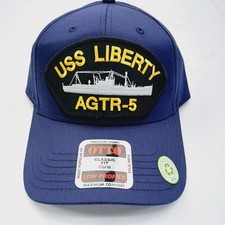 USS Liberty AGTR-5 Navy Blue Otto Snap Back Hat