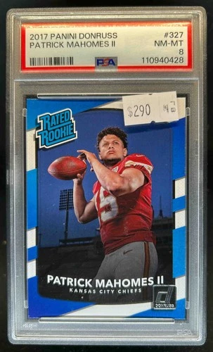 2017 Donruss Patrick Mahomes II Rated Rookie #327 Chiefs PSA 8