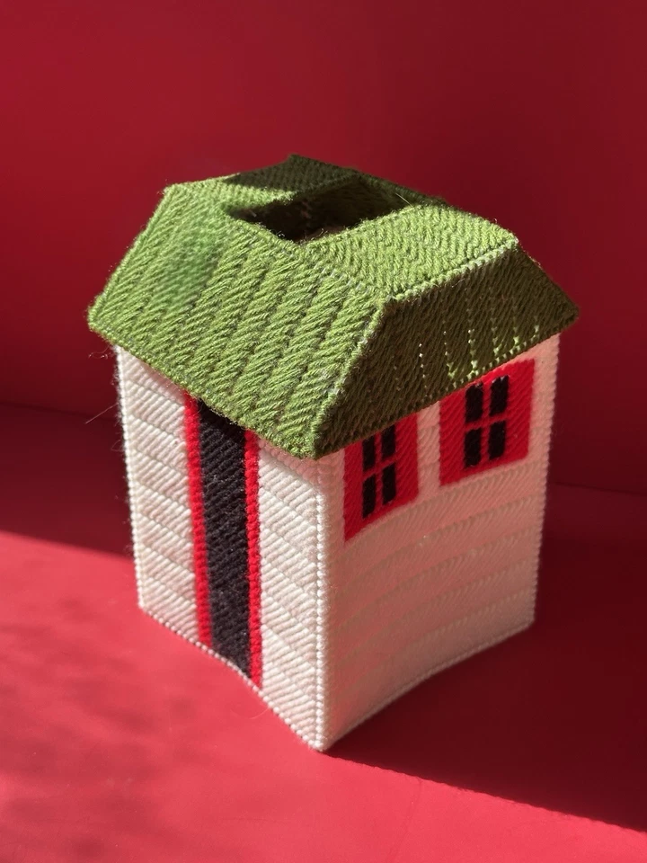 Funky Kitschy 复古纸巾盒盖房屋缝制家居装饰 — 第 2/4 张图片