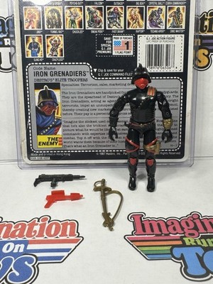 1988 GI JOE COBRA IRON GRENADIER COMPLETE WITH Full Retail Uncut FILE CARD