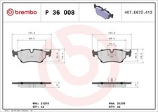 BREMBO Bremsbelagsatz, Scheibenbremse P 50 107 f&uuml;r MERCEDES-BENZ