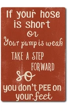 Funny Bathroom Tin Sign If Your Hose Is Short 8x12 Aluminum Wall Decor Man Cave