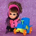 Vintage Mattel Liddle Kiddles n Kars HENRIETTA HORSELESS CARRIAGE Doll + Car