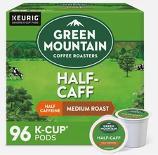 Green Mountain Coffee Half-Caff, Keurig K-Cup Pod, Medium Roast, 96 Count