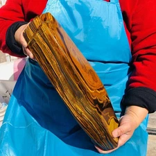 16.36LB Large Natural Tiger's Eye Stone Quartz Crystal Mineral Specimen Healing